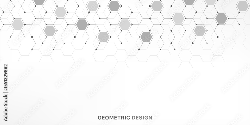 Poster Graphic design element with abstract geometric background of simple hexagon pattern