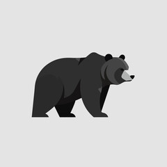 Powerful Black Bear Walking Through Natural Forest Environment Showing Fierce Determination