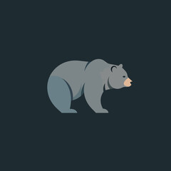 Stylized Animated Grizzly Bear Walking Sequence in Profile View