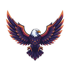 Fototapeta premium Majestic Eagle with Open Wings Displaying Its Powerful Feathers