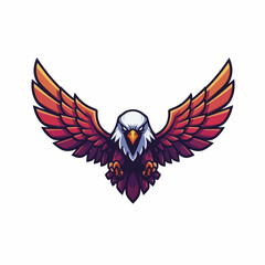 Obraz premium Majestic Eagle Spreading Wings in Vibrant Colors Fierce Predator Soaring Through the Sky