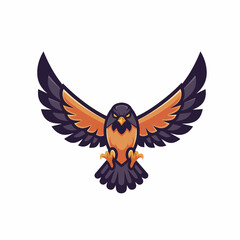 Majestic Hawk Spreading Its Wings Ready for Flight