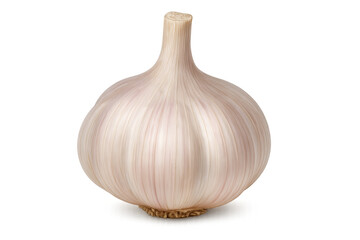Fresh garlic bulb isolated on transparent background, ready for culinary use