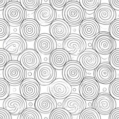 Zen doodle seamless pattern with waves, spirals, and abstract circles