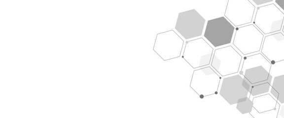 Vector abstract geometric hexagonal elements technology or science design