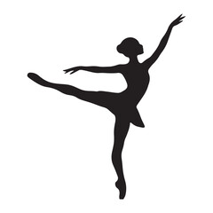 Elegant silhouette of a ballerina performing a graceful arabesque pose