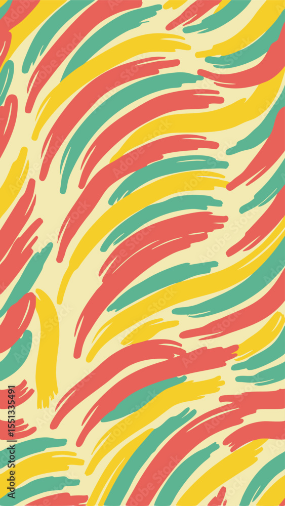 Poster colorful abstract brushstrokes seamless pattern in retro style suitable for various design applicati