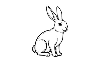 Obraz premium Cute garden rabbit figurine for outdoor decoration and whimsical charm, copy space