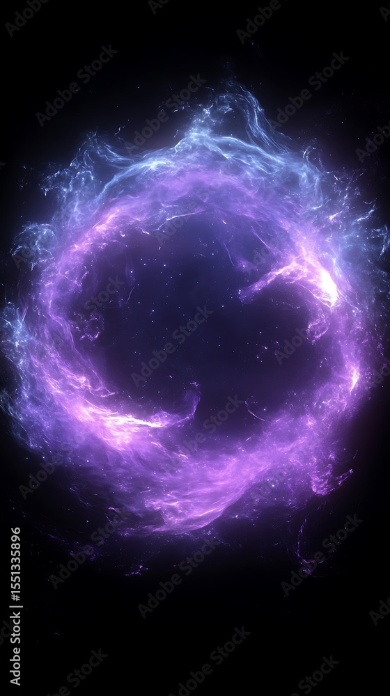 Poster mystical nebula formation against void background digital abstract rendering