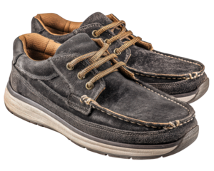 Comfortable leather shoes with brown laces, casual style, isolated on transparency background, perfect for everyday wear, durable and stylish footwear for men