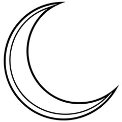 Minimal Crescent Moon Line Art