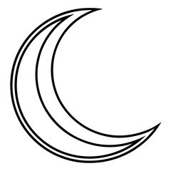 Minimal Crescent Moon Line Art