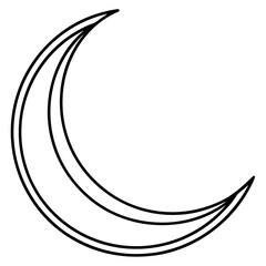 Minimal Crescent Moon Line Art