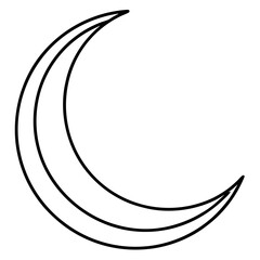 Minimal Crescent Moon Line Art
