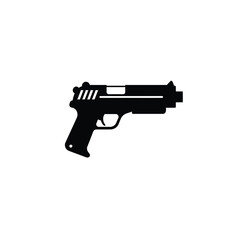 Black Silhouette Vector Laser Gun Icon White Background