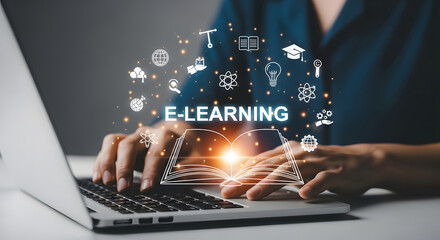 Naklejka premium Revolutionizing Education: E-Learning's Impact on Modern Online Learning and Training Programs