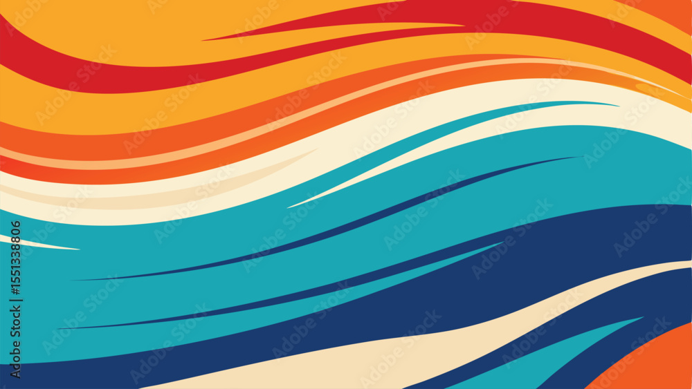 Poster abstract vibrant wave design with diverse colors suitable for various creative design projects and t