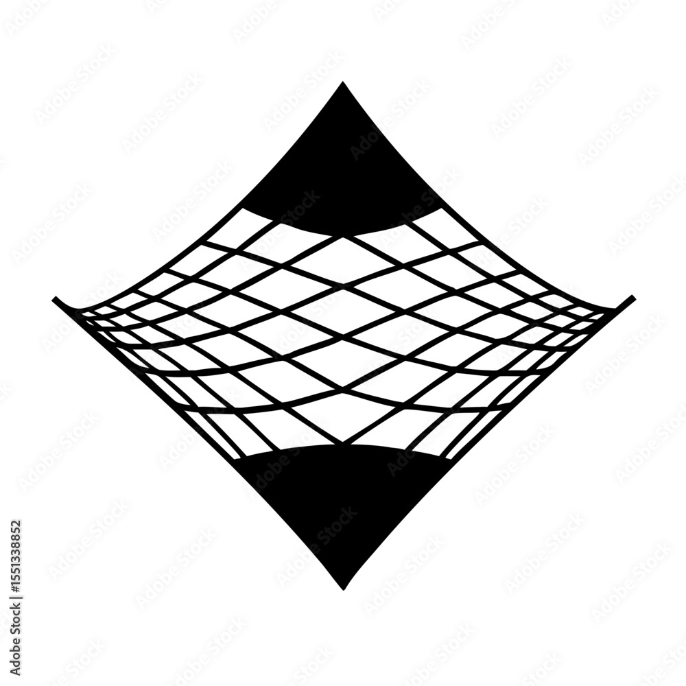 Poster abstract geometric diamond shape with a net pattern isolated on white background
