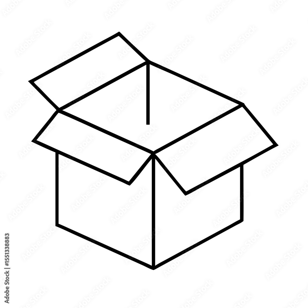 Poster an open empty box is isolated on white background