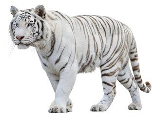 Fototapeta premium White bengal tiger isolated on Transparent background