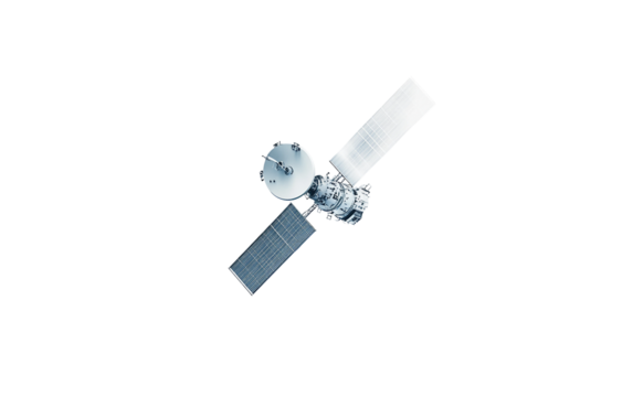 Contemporary depiction of a satellite antenna in sleek white form highlighting precision and minimalist technological design isolated on transparent background PNG