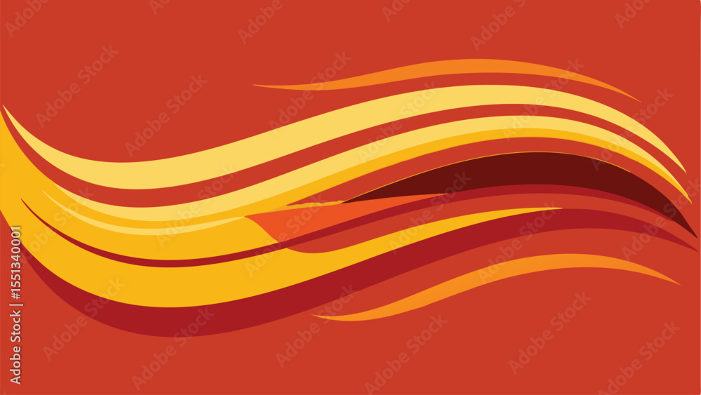 Poster abstract layered wave pattern design featuring warm autumnal colors suitable for diverse creative pr