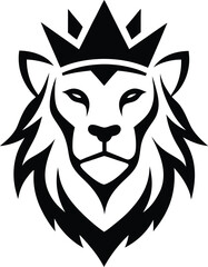  black lion head vector illustration