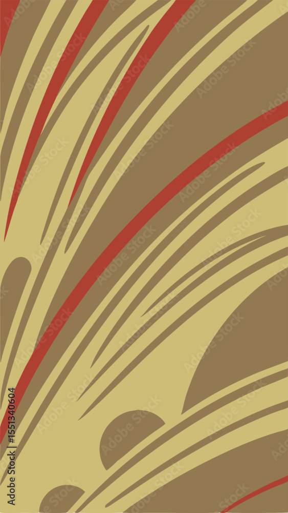 Aufkleber abstract vector illustration of elegant arcs and lines in warm earthy tones seamlessly on display