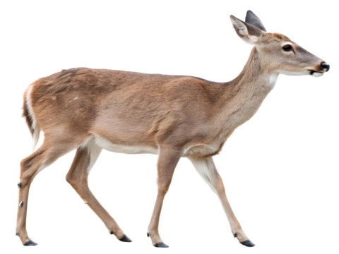 Roe deer and no horn isolated on Transparent background