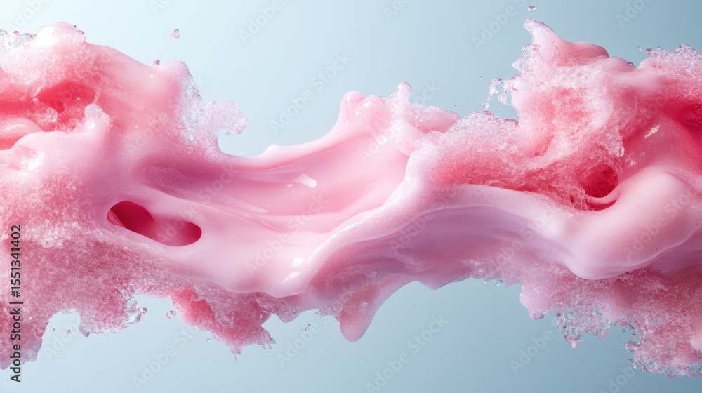 Poster a mesmerizing abstract image featuring pink fluid art flows with dynamic movement, showcasing vibran