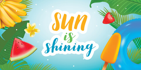 Hello Summer Vector Background Template Design