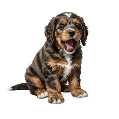 Adorable bernese mountain dog puppy sitting
