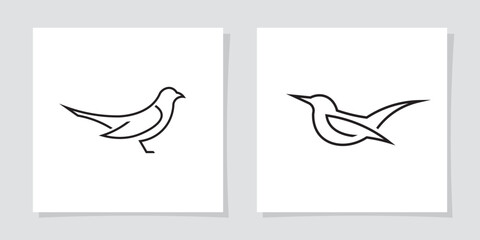 vector illustration of a bird, Blackbird outline silhouette logo, blackbird logo with simple design