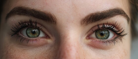 Naklejka premium The captivating eyes of a young woman showcasing natural beauty and emotion.