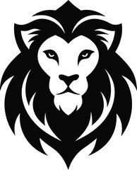  black lion head vector illustration
