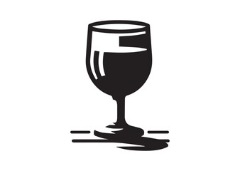 Espresso shot Glass silhouette vector, Glass Icon