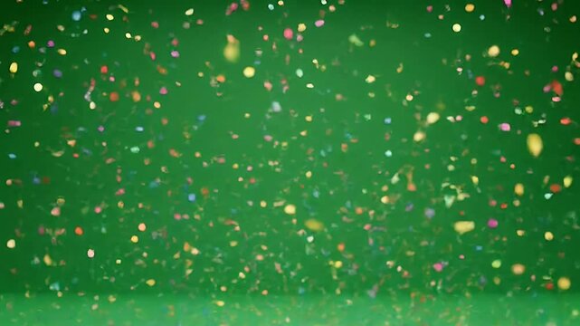 Colorful Confetti Celebration Footage with Green Screen Background