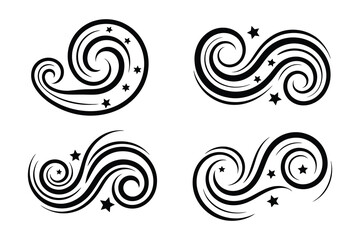 Vintage Filigree Swirls, calligraphy font style Decorative Elements, Text Ornaments curly thin line swings swashes, Flourishes Swirls, text divider, flourish Swirl ornament stroke, scroll design