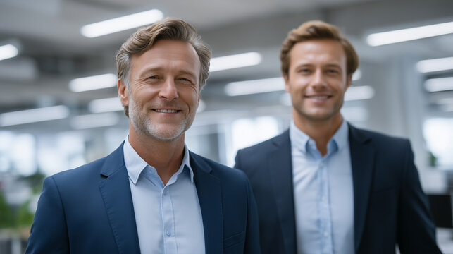 Dynamic Male Accountants Collaborating in a Modern Office