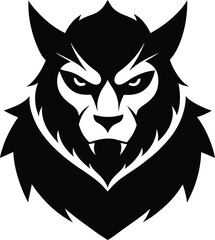  black lion head vector illustration