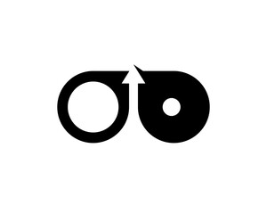 Black Abstract Infinite Loop with Up Arrow Logo