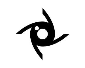 Black Abstract 4 Eye shaped Logo