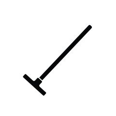 Black Silhouette Vector Push Stick Icon White Background