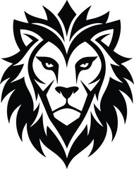  black lion head vector illustration