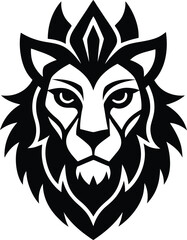  black lion head vector illustration