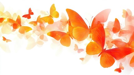 Flight of Firelight: Dancing Orange Butterflies