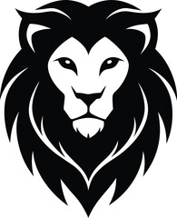 Obraz premium black lion head vector illustration