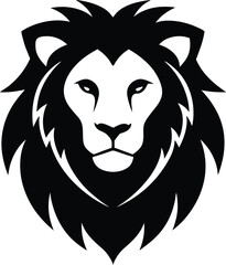 Obraz premium black lion head vector illustration