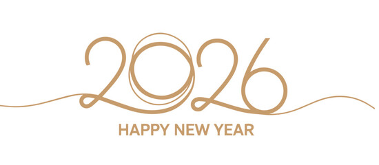 2026 Happy New Year  lettering design, Typography Design  Celebration, Cheerful, New Year Card. 