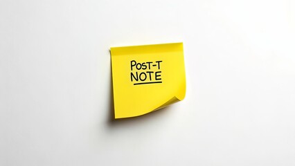 Post-it note mockup with shadow on clean wall

